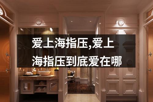 爱上海指压,爱上海指压到底爱在哪