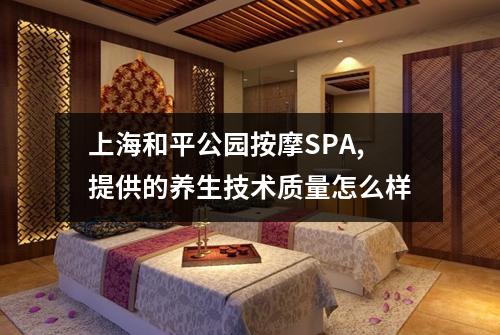 上海和平公园按摩SPA,提供的养生技术质量怎么样