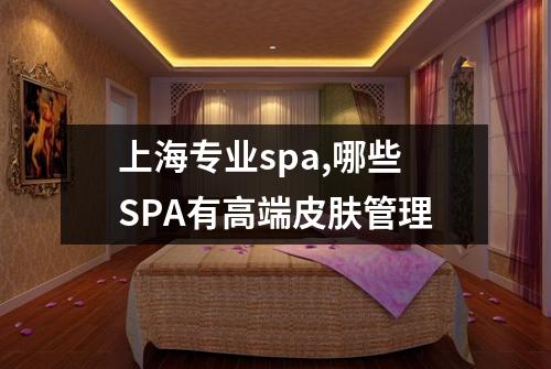 上海专业spa,哪些SPA有高端皮肤管理