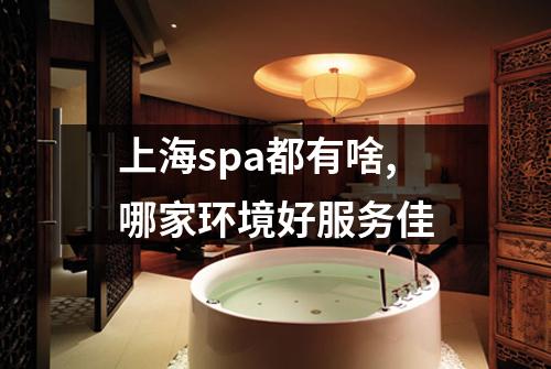 上海spa都有啥,哪家环境好服务佳