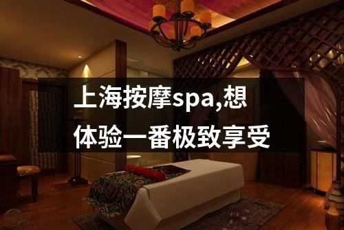 上海按摩spa,想体验一番极致享受