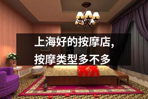 上海好的按摩店,按摩类型多不多