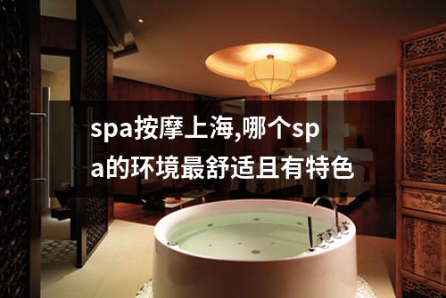 spa按摩上海,哪个spa的环境最舒适且有特色