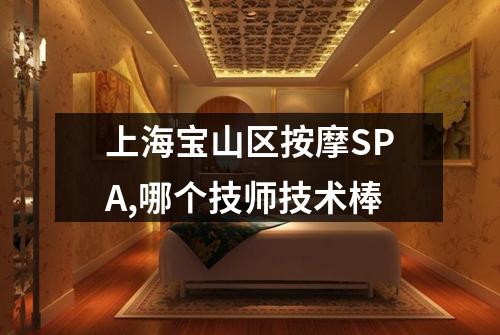 上海宝山区按摩SPA,哪个技师技术棒
