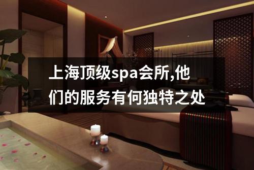 上海顶级spa会所,他们的服务有何独特之处