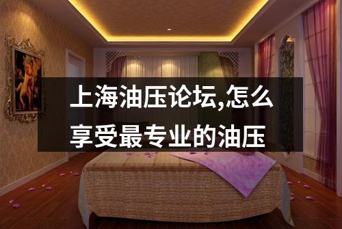 上海油压论坛,怎么享受最专业的油压