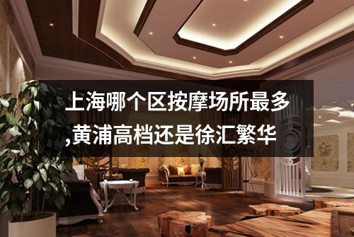 上海哪个区按摩场所最多,黄浦高档还是徐汇繁华