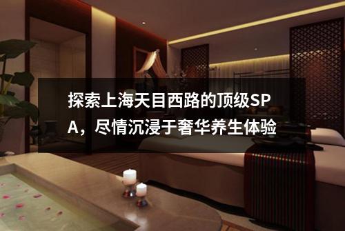 探索上海天目西路的顶级SPA，尽情沉浸于奢华养生体验