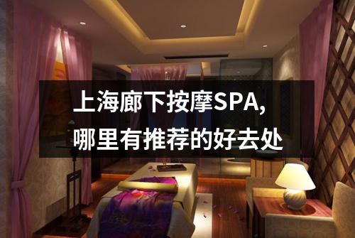 上海廊下按摩SPA,哪里有推荐的好去处