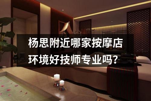 杨思附近哪家按摩店环境好技师专业吗？